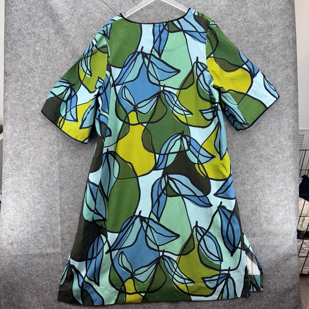 Lesley Evers Womens Gigi Green Pears Linen Dress Size 2X Linen Blend Artsy Boho - Picture 10 of 12